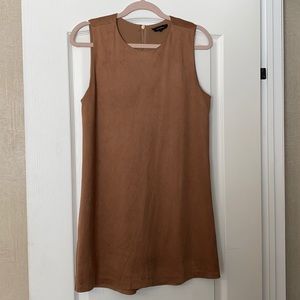 Olivaceous brown suede dress